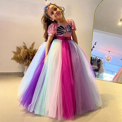 Rainbow Mermaid Princess Dress