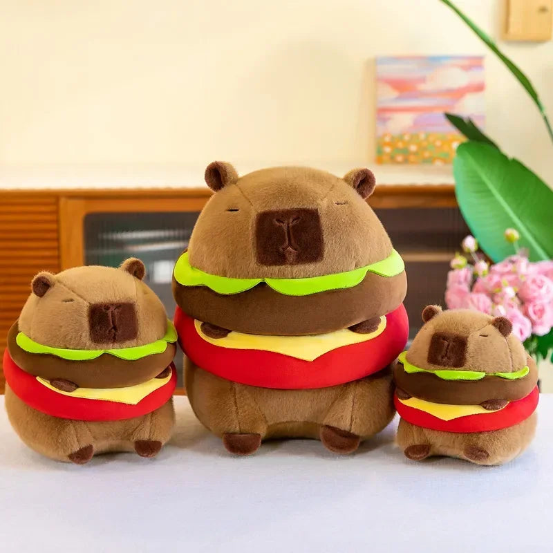 Burger Capybara Plush – Fluffy Capybaras