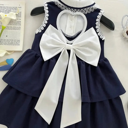 Navy & White Princess Dress
