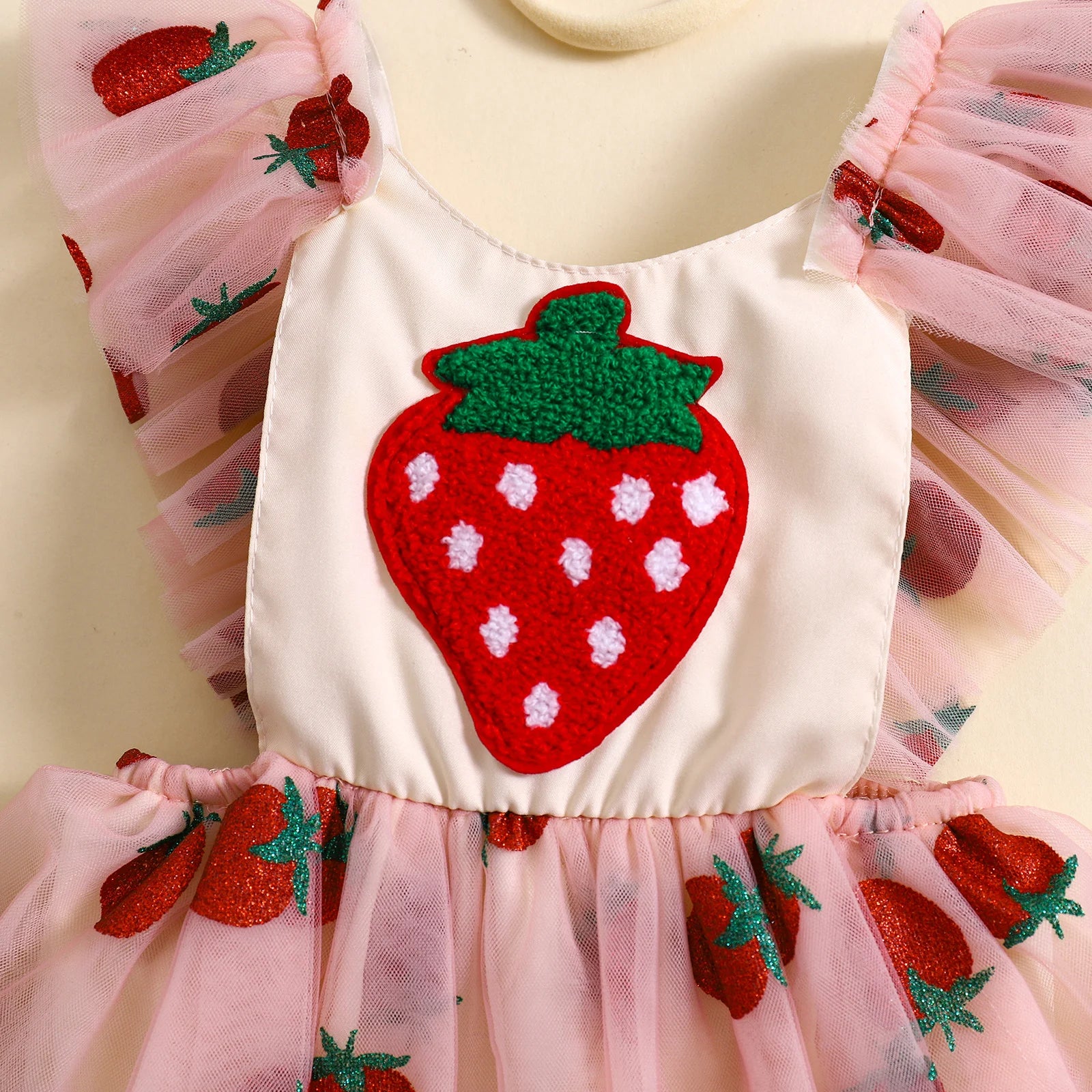 Conjunto de pelele para bebé con beso de fresa
