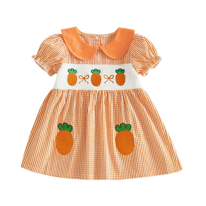 Carrot Gingham Girls’ Dress