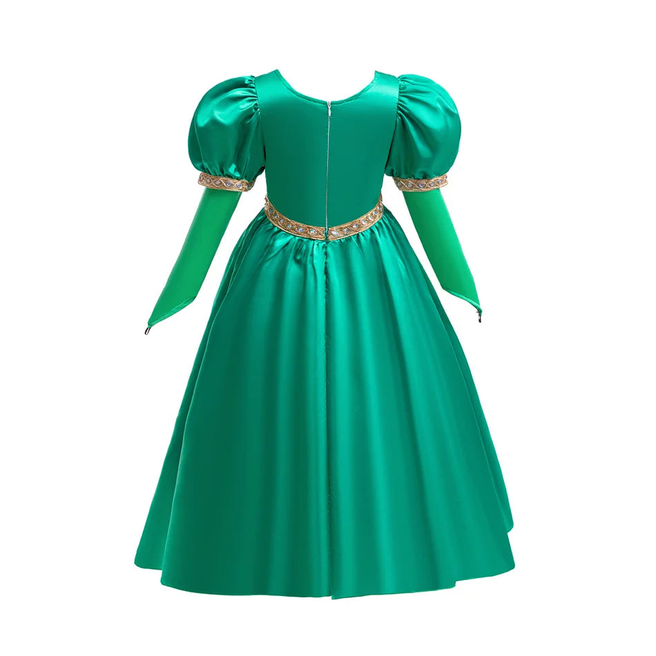 Grünes Waldprinzessin-Kostüm mit Zubehör