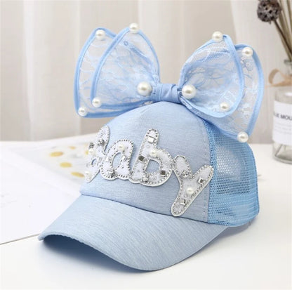 Sparkle Bunny Baseball Cap – Glamouröse Schleifenmütze für Mädchen