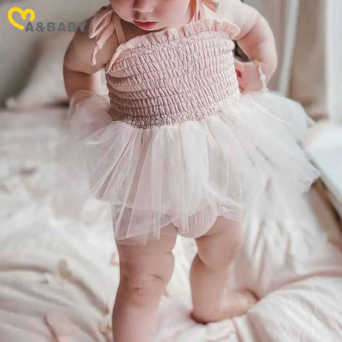 Conjunto de mameluco de bebé de tul princesa