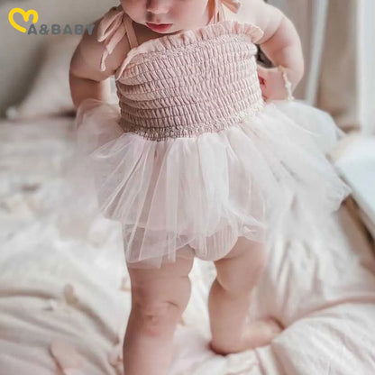 Conjunto de mameluco de bebé de tul princesa