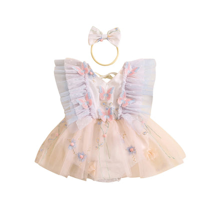 Conjunto de mameluco para bebé con estampado de mariposas