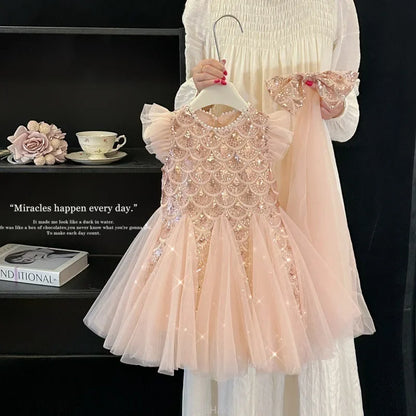 Vestido de tul brillante