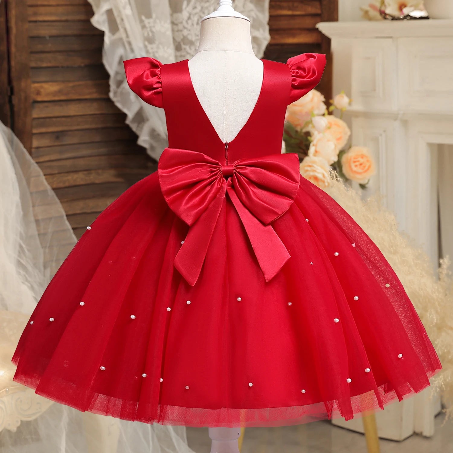 Vestido de fiesta rojo Alice para niñas