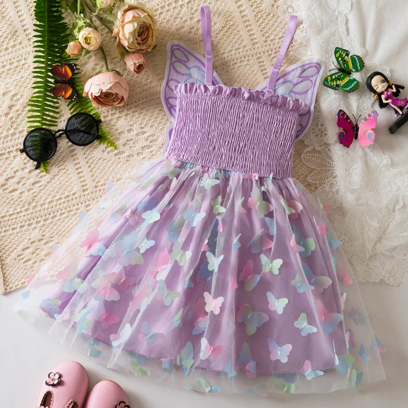 Girls’ Pastel Butterfly Princess Dress