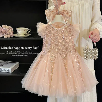 Vestido de tul brillante