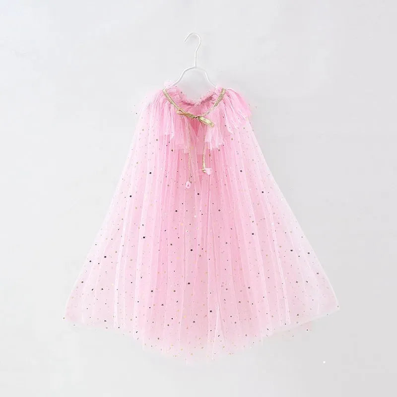 Glitter Star Princess Cape for Girls