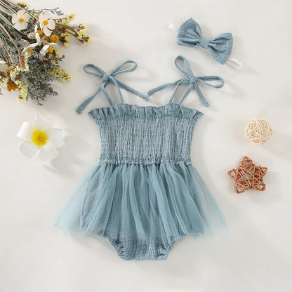 Conjunto de mameluco de bebé de tul princesa