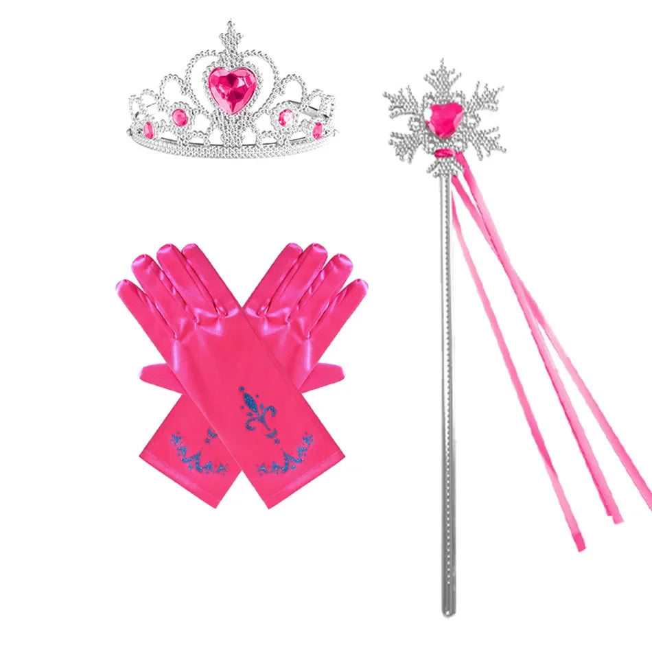 Conjunto de accesorios de princesa de aventuras invernales: peluca trenzada, corona y varita