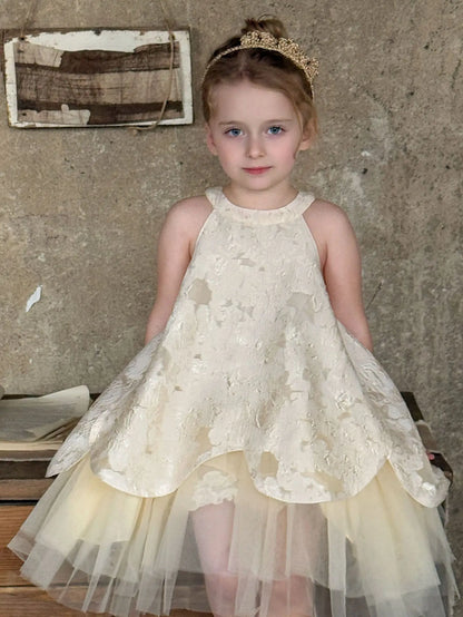 Vestido de fiesta infantil Golden Bloom