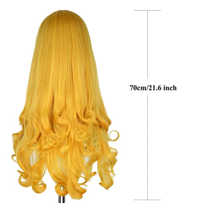 Conjunto de accesorios de Princesa Durmiente: Peluca rubia larga, corona, varita y guantes