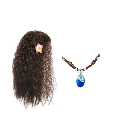 Zubehörset „Tropical Island Princess“ – Perücke, Schmuck und königliche Requisiten