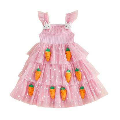 Girls’ Dress Bunny Princess Pink Tulle Dress