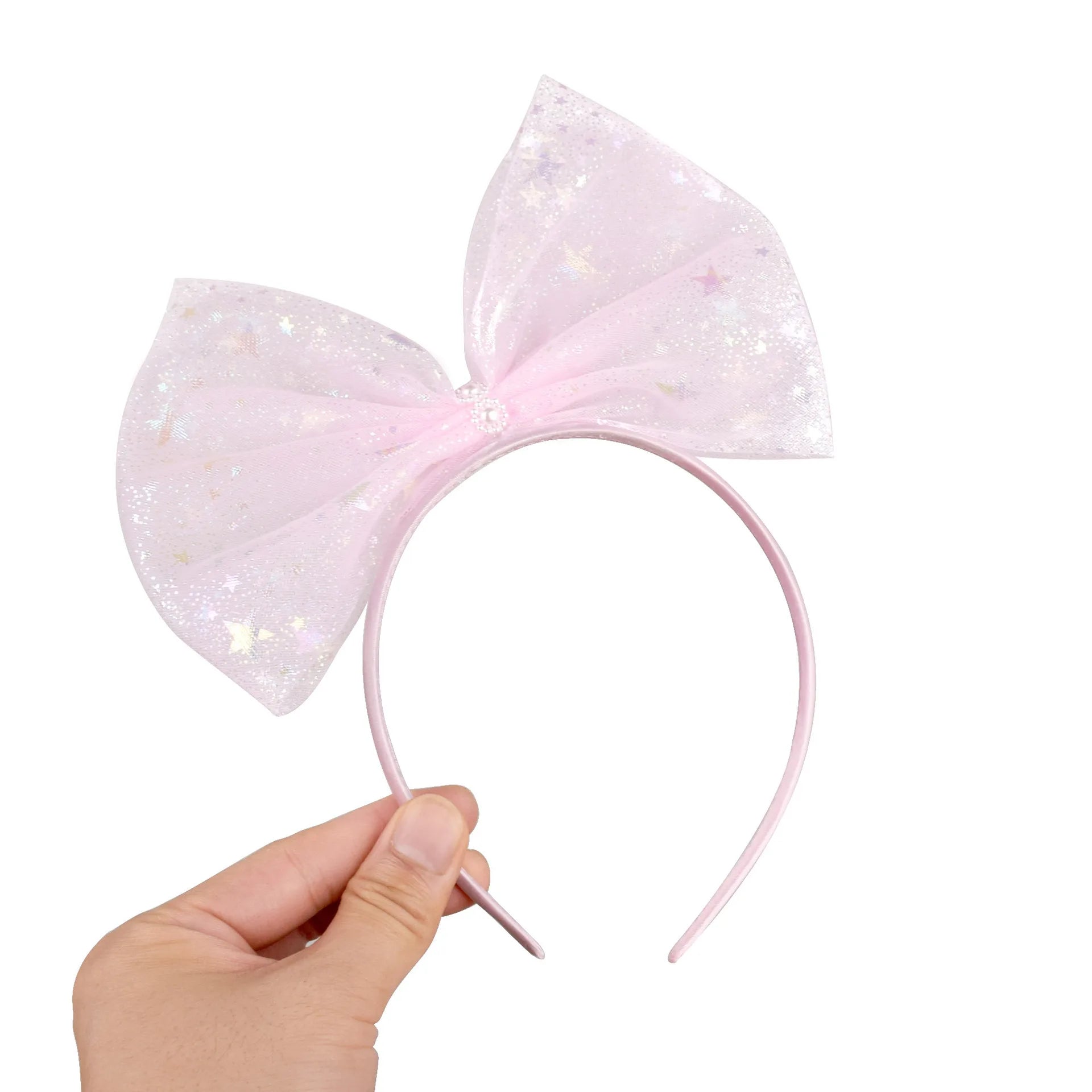 Rosa Glamour-Puppenkleid für Mädchen mit Schleifen-Tiara
