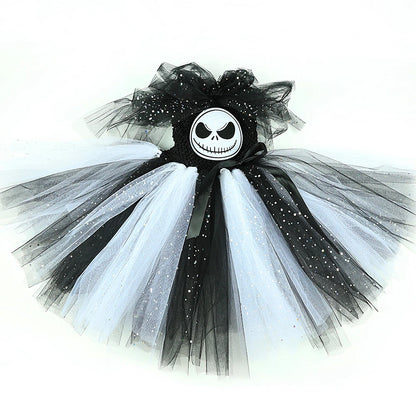 Spooky Skeleton Tutu Costume Dress for Girls