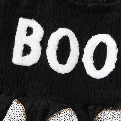BOO Baby Girl Halloween Romper – Ghost Tutu Edition