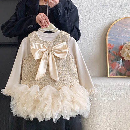 Elegant Tulle & Tweed Dress