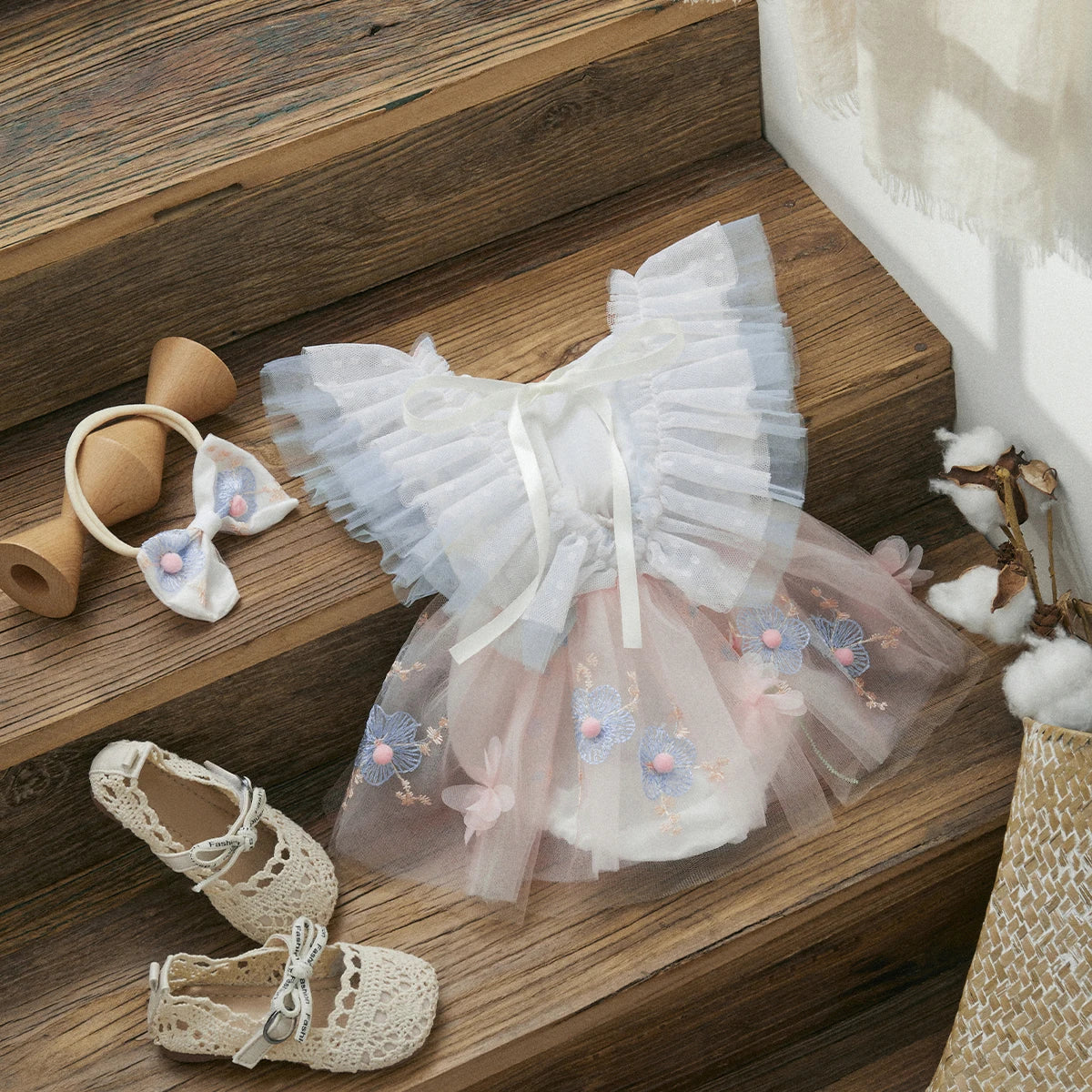 Conjunto de mameluco para bebé con estampado de mariposas