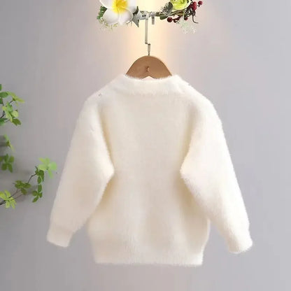 Kawaii Star Face Fluffy Knit Sweater