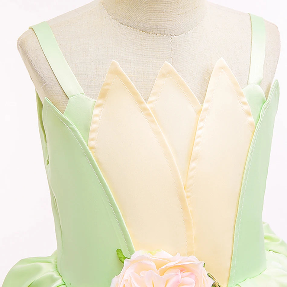 Disfraz de princesa flor verde para niña