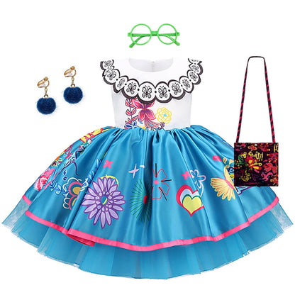 Girls’ Colorful Costume Dress with Accessories