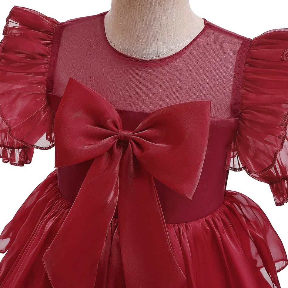 Holiday Ruffle Bow Dress