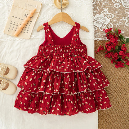 Red Floral Girls’ Dress