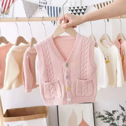 Gilet classico in maglia con bottoni