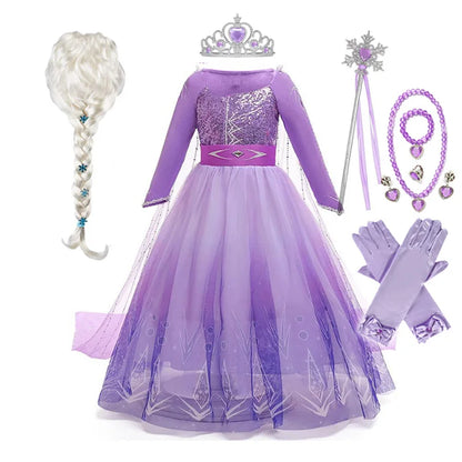 Lilac Snow Queen Princess Dress Set