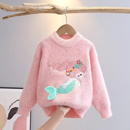 Maglione lavorato a maglia da principessa sirena 