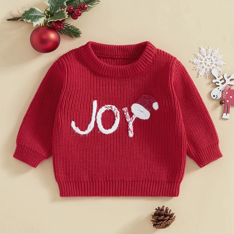 Baby Festive Knit Holiday Sweaters – Joy, Reindeer & Snowman Styles