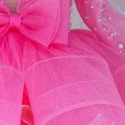 Rosa glamouröses Partykleid aus Tüll