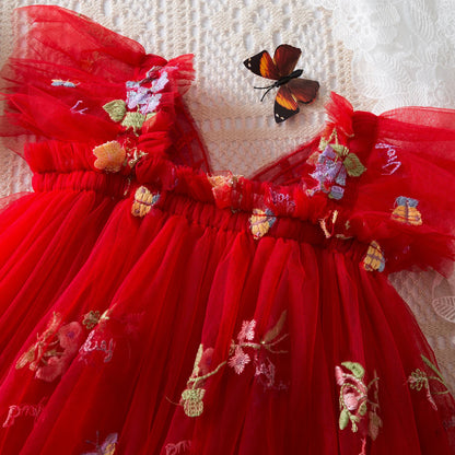 Red Butterfly Garden Dress