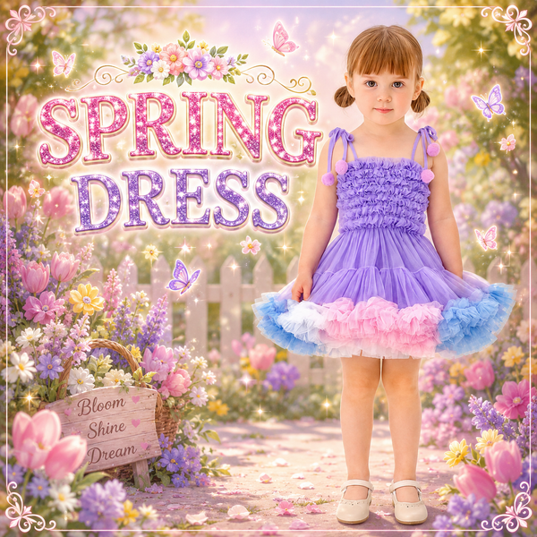 Spring dresses for girls - floral tulle dresses for Easter and special occasions