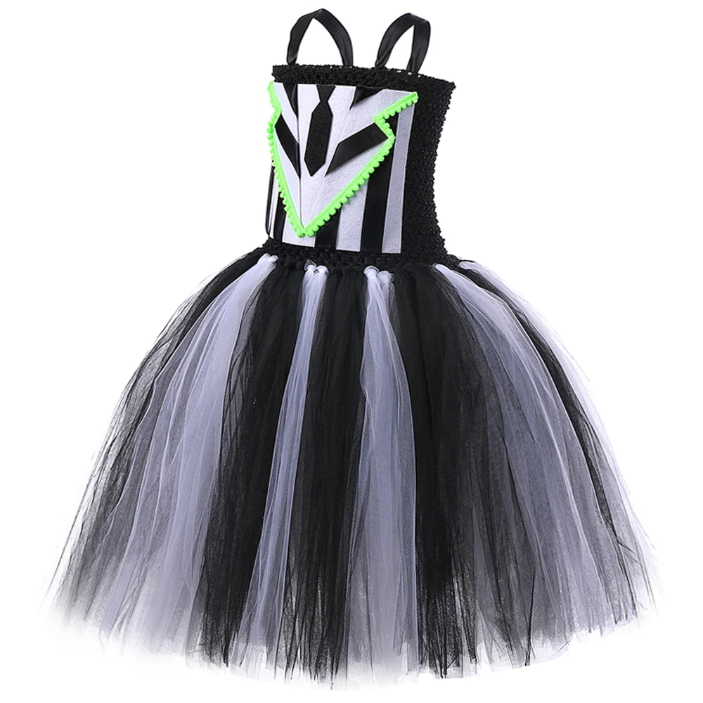 Kids Beetle-Inspired Black & White Tutu Costume