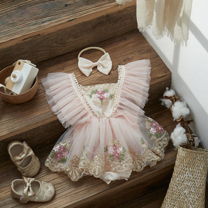 Vintage Blossom Baby Strampler Set