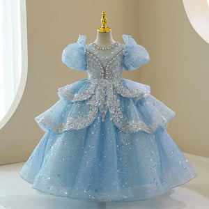 Abito da principessa blu di lusso