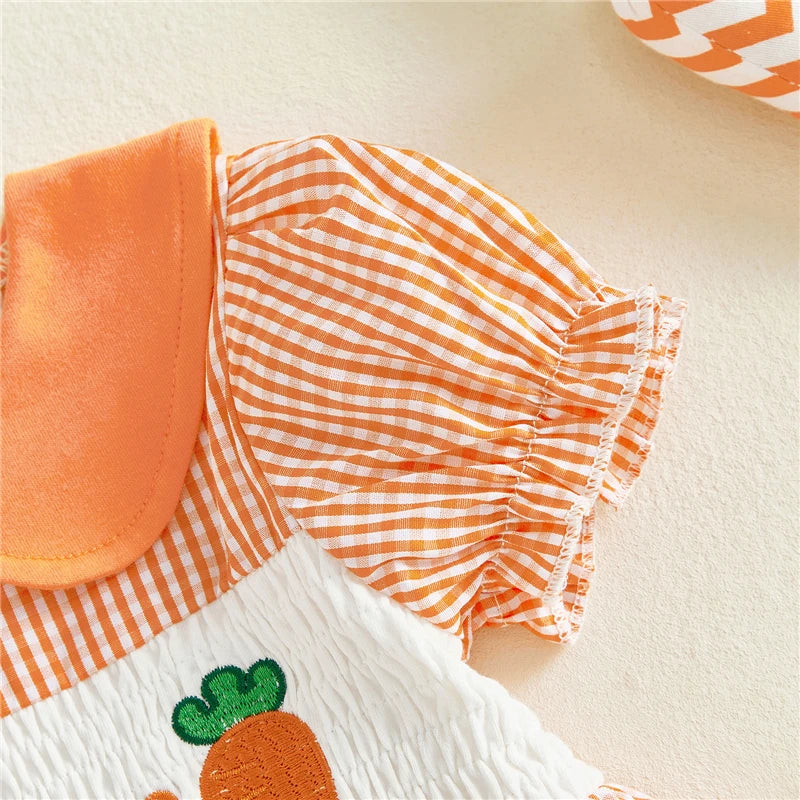 Carrot Gingham Girls’ Dress