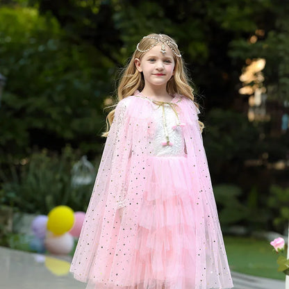 Glitter Star Princess Cape for Girls