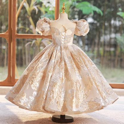 Golden Whispers Ball Gown