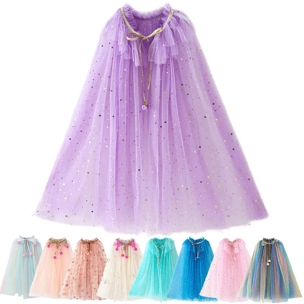 Glitter Star Princess Cape for Girls