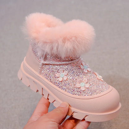 Glitter Blossom Winter Boots