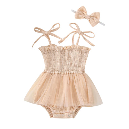 Conjunto de mameluco de bebé de tul princesa