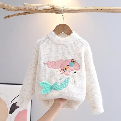 Maglione lavorato a maglia da principessa sirena 