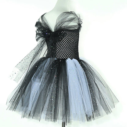 Spooky Skeleton Tutu Costume Dress for Girls