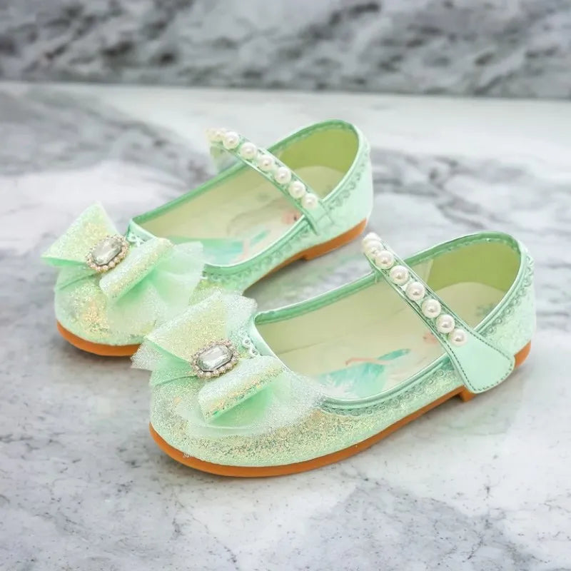 Mint Green Glitter Princess Shoes for Girls